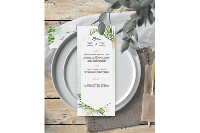 green-tropic-wedding-invitation-set