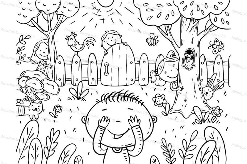 cartoon-children-playing-hide-and-seek-in-the-garden