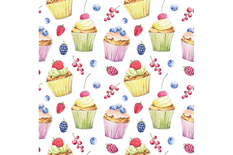 dessert-watercolor-seamless-pattern-with-cupcakes-and-berries