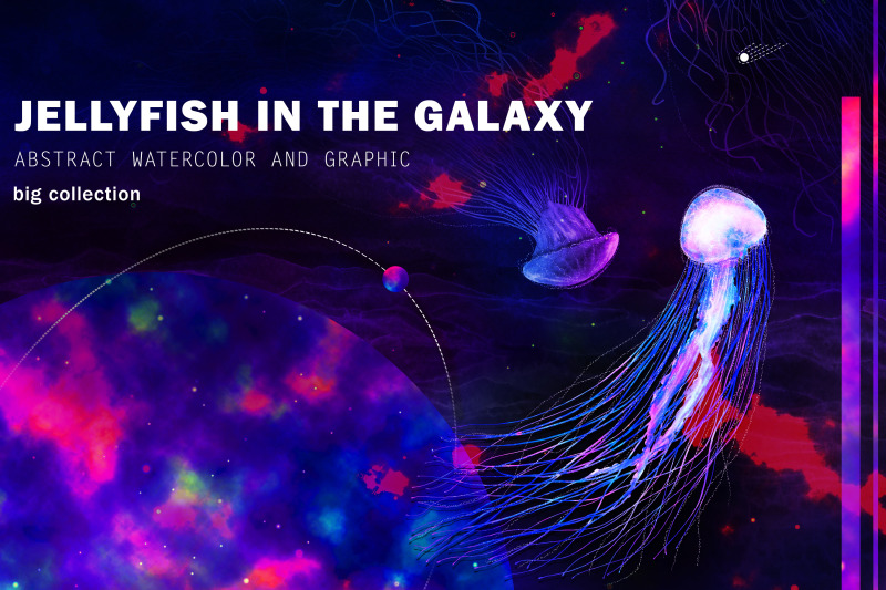 jellyfish-in-the-galaxy-abstract-set