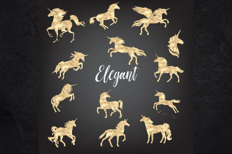 gold-foil-unicorns-magical-unicorns-unicorn-digital-clip-arts-unico