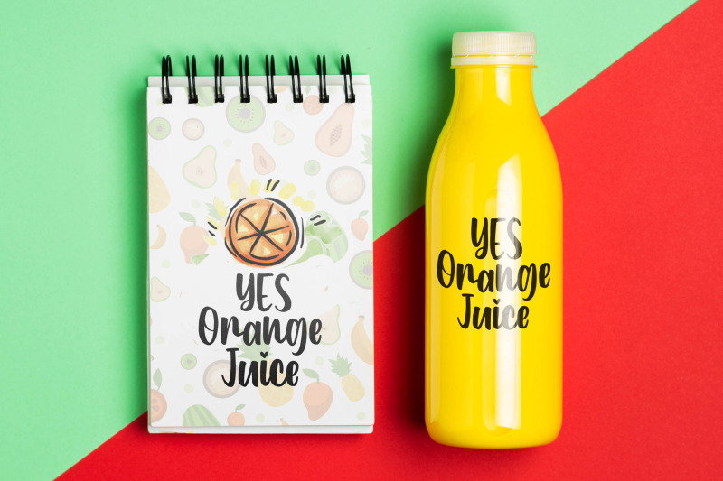 Download Plastic Bottle With Grapefruit Juice Mockup Yellowimages