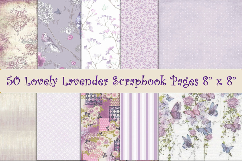 50-scrapbook-papers-lavender-and-lilac-8-quot-x-8-quot