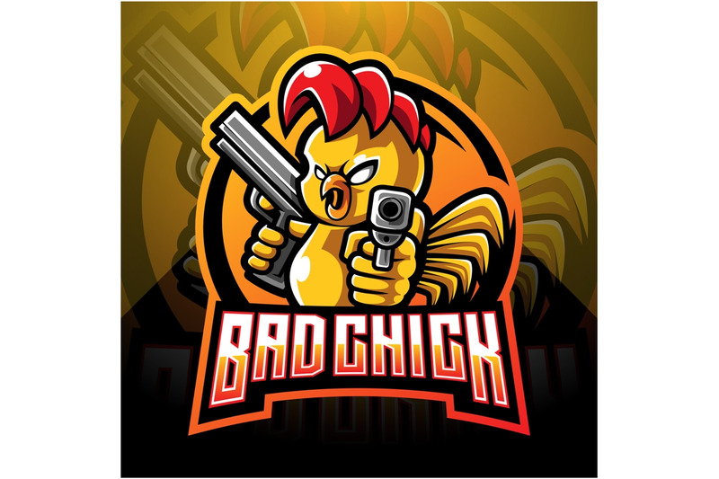 chick-with-gun-mascot-logo-design