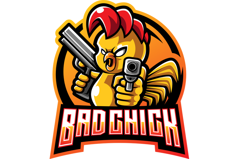 chick-with-gun-mascot-logo-design
