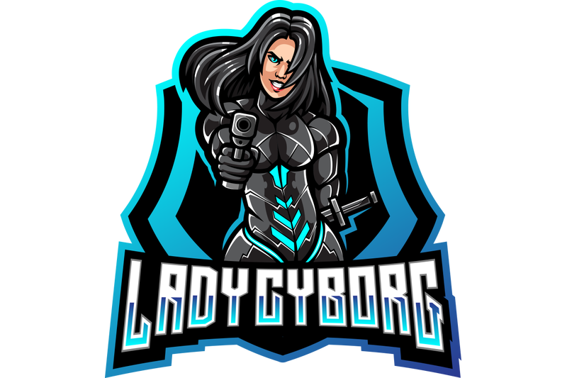 lady-cyborg-esport-mascot-logo-design