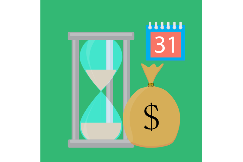 time-for-salary-vector-concept-flat