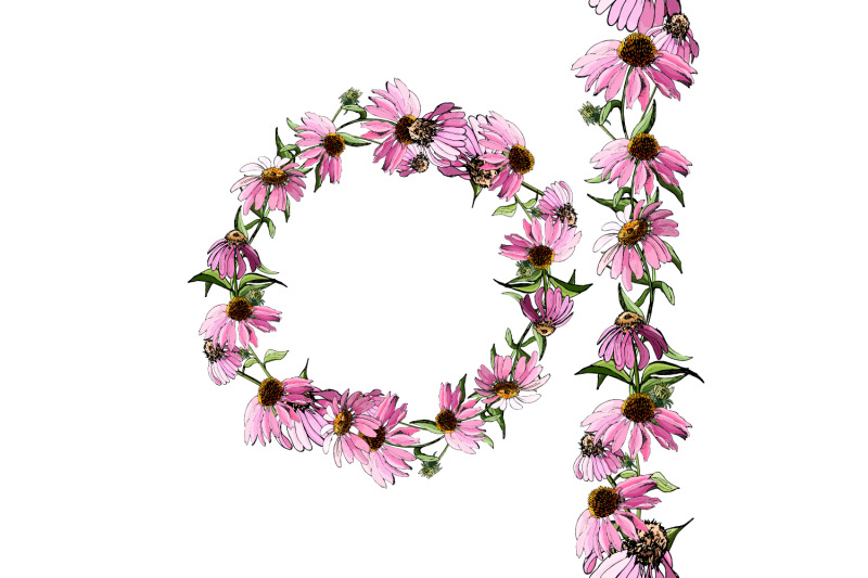 wreath-and-endless-brush-of-pink-echinacea-flowers