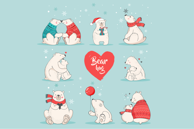 polar-bears-christmas-illustrations