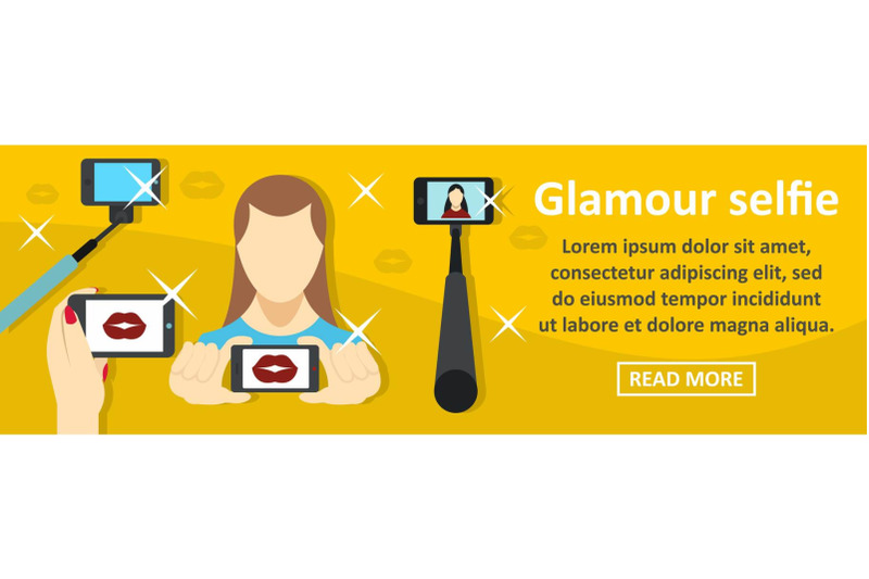 Glamour selfie banner horizontal concept By Ylivdesign | TheHungryJPEG.com