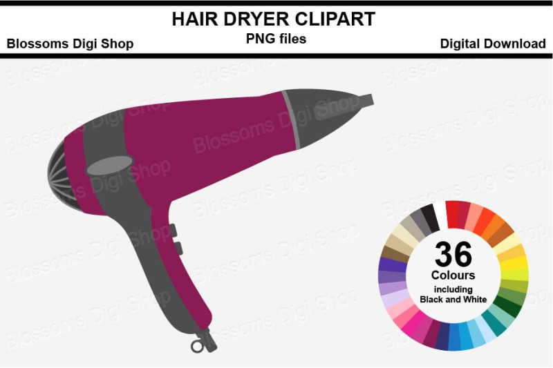 hair-dryer-sticker-clipart-36-files-multi-colours