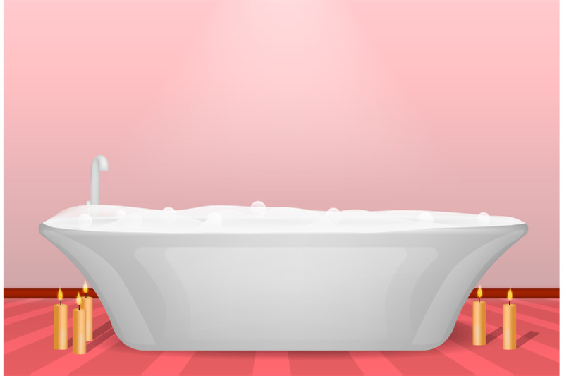 Modern bathtub concept background, realistic style By Ylivdesign
