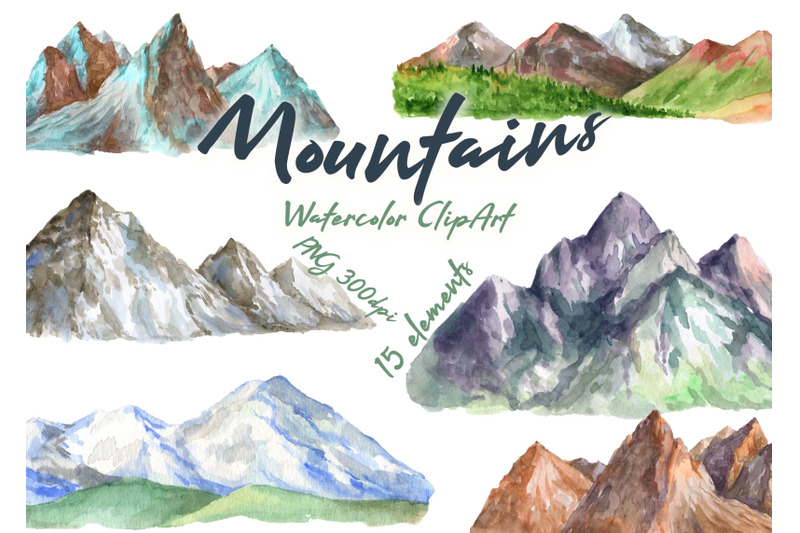 watercolor-mountains-clipart-hills-png