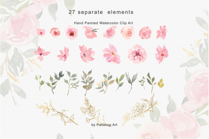 blush-watercolor-floral-clip-art-collection