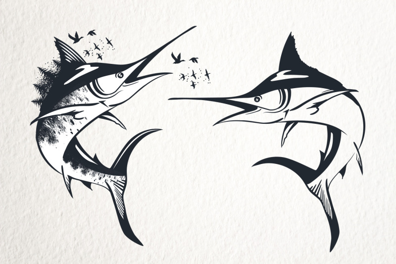 animal-series-wild-soul-marlin-fish-vector-illustration