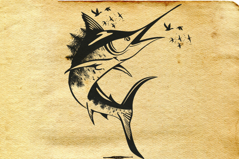 animal-series-wild-soul-marlin-fish-vector-illustration