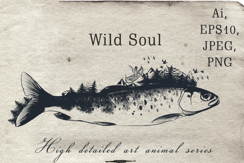 animal-series-wild-soul-fish-vector-illustration