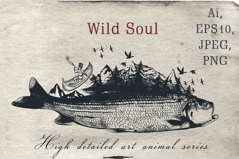 animal-series-wild-soul-fish-vector-illustration