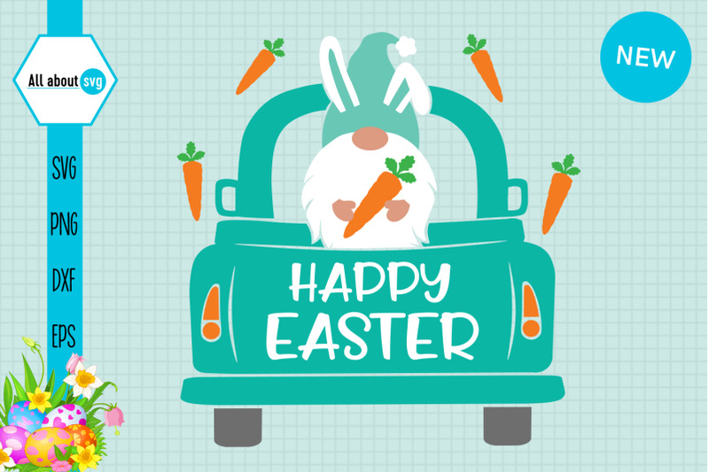 easter-bunny-gnome-in-truck-svg