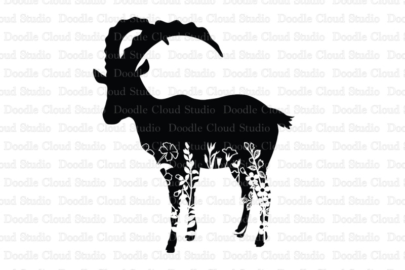 floral-ibex-cut-files-svg-ibex-clipart