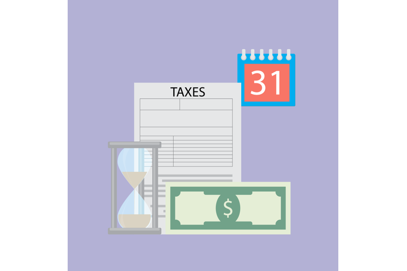 time-to-pay-tax-vector-flat-concept