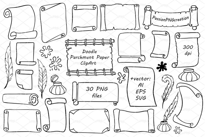 doodle-scroll-paper-clipart-parchment-paper-clip-art