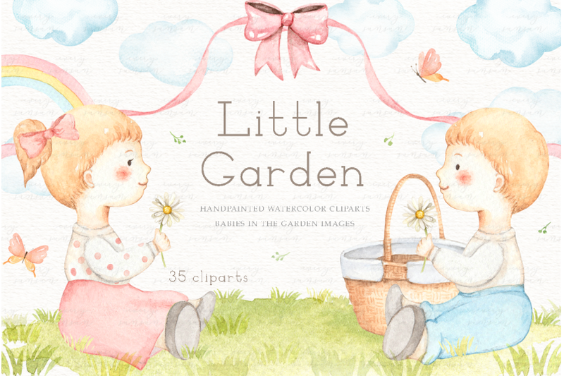 little-garden-watercolor-clip-arts