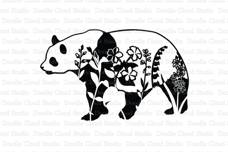 floral-panda-svg-cut-files-floral-panda-clipart