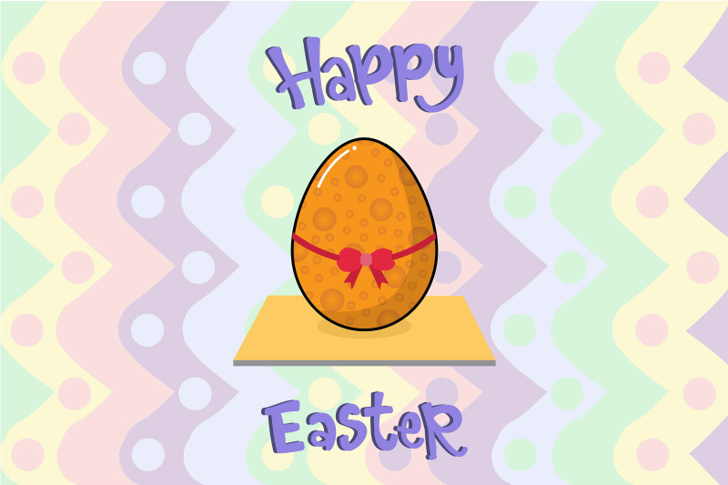 easter-orange-egg-with-red-ribbon