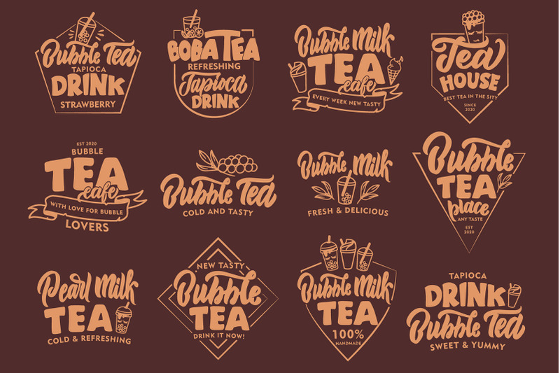 set-of-logos-hot-amp-amp-amp-cold-tea