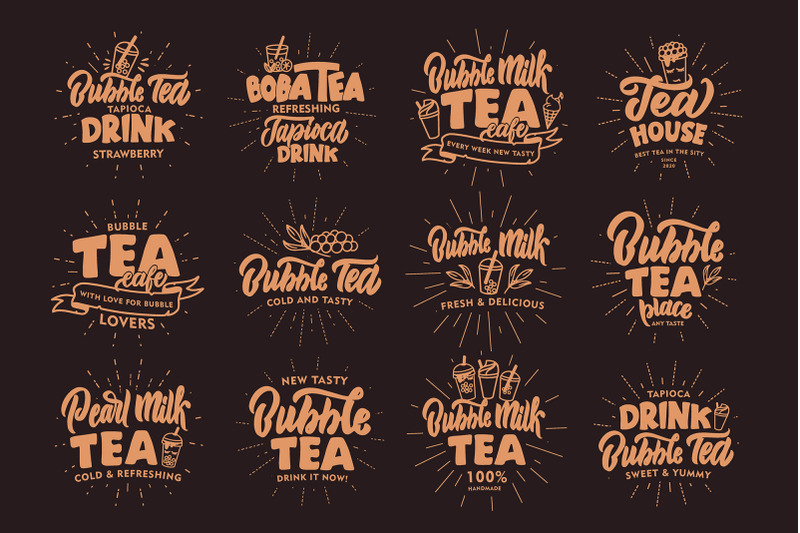 set-of-logos-hot-amp-amp-amp-cold-tea