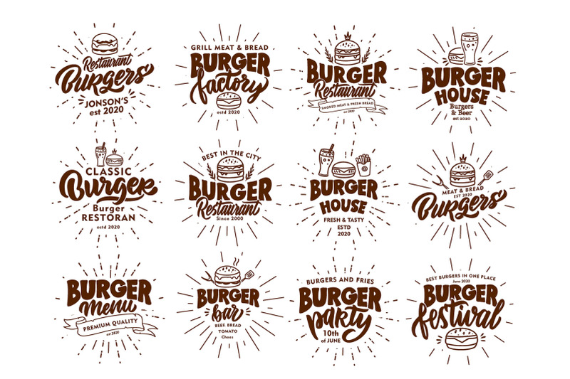 burger-set-collection-of-logos