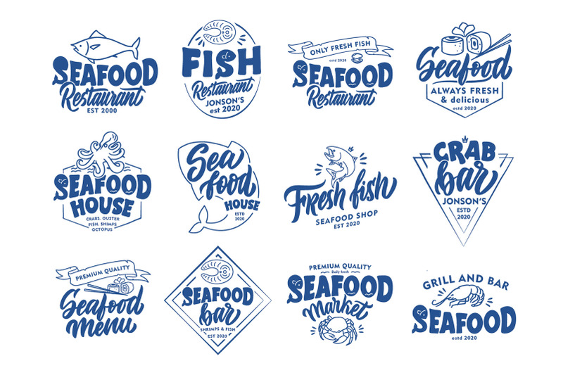 set-of-logos-seafood