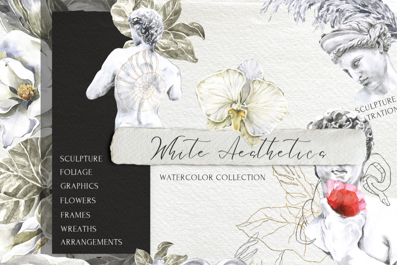 white-aesthetics-watercolor-collection