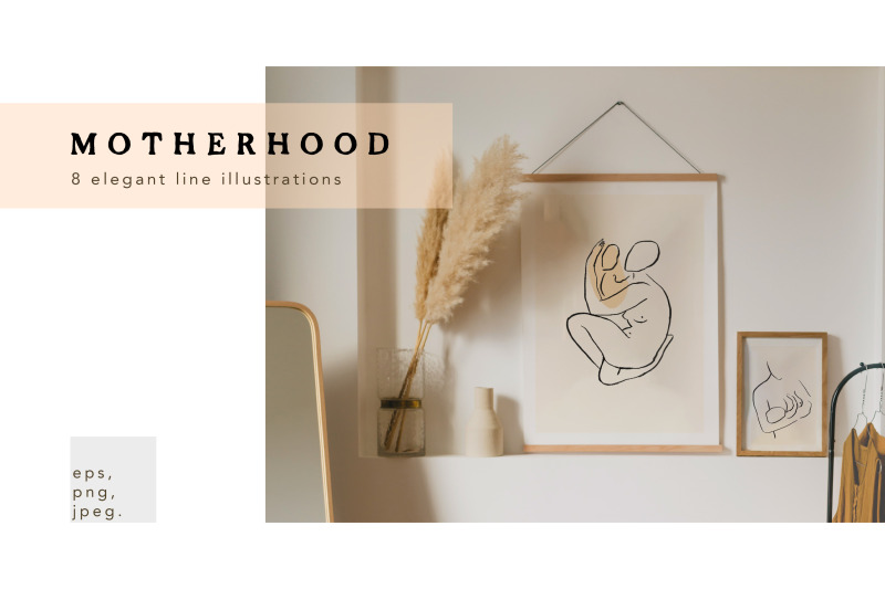 motherhood-line-art-illustrations