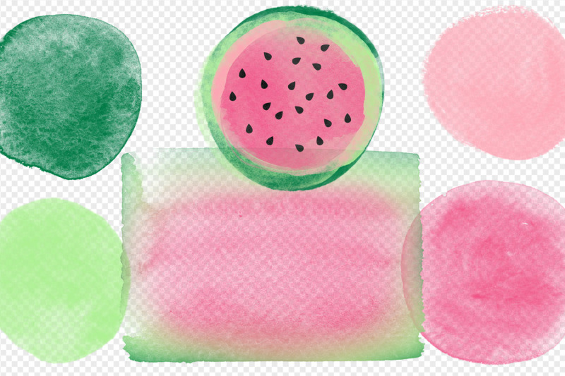 watermelon-watercolor-elements-clipart