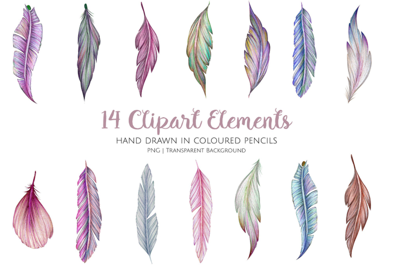 feathers-clipart-set