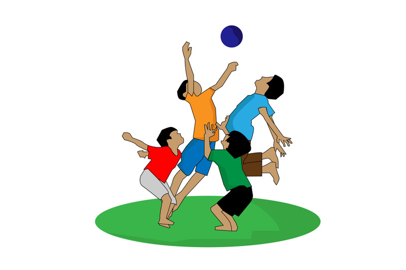 illustration-of-children-playing-ball