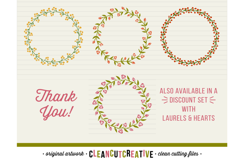 Download 15 svg FLORAL WREATHS floral leaf circle frames - SVG DXF ...