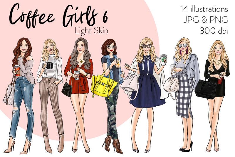 watercolor-fashion-clipart-coffee-girls-6-light-skin