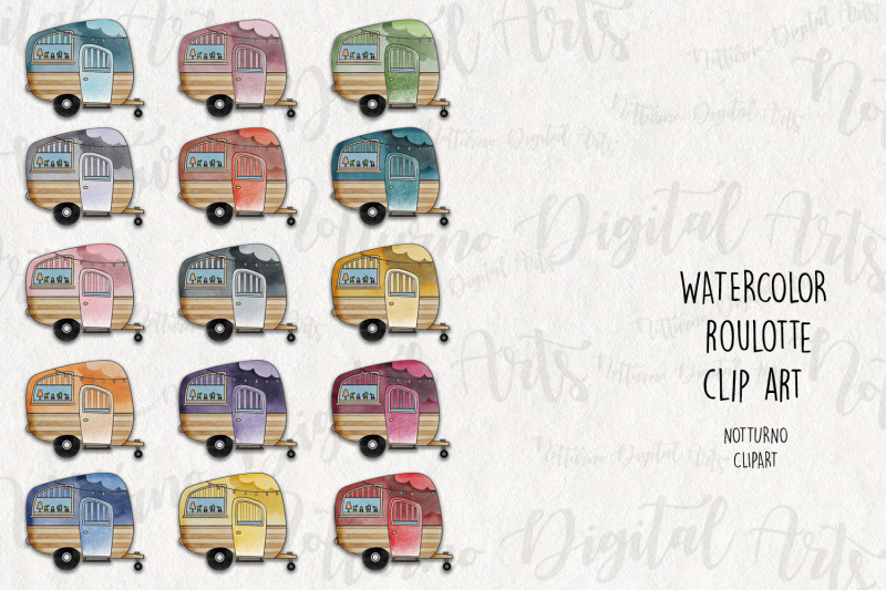 watercolor-camper-clipart-roulotte-printable-set-of-15-png-designs