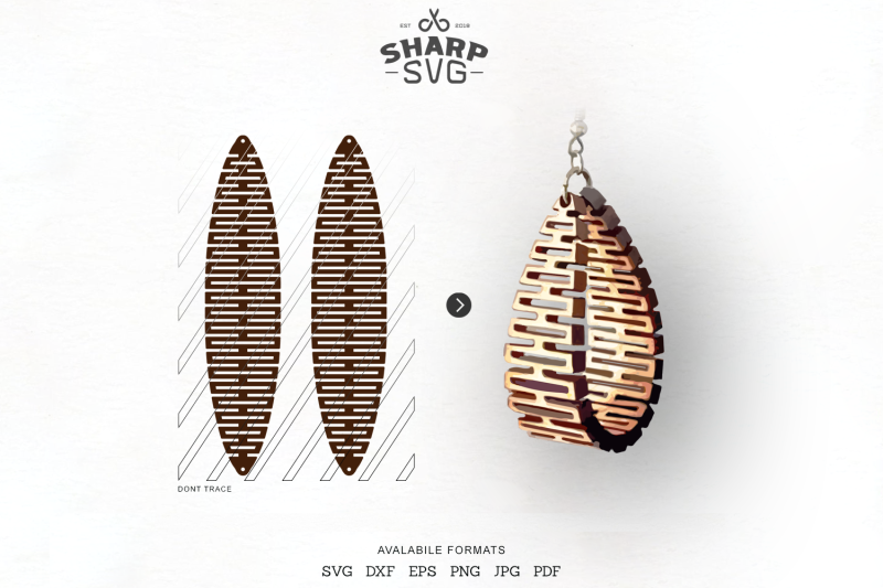 Download Sculpted Earring SVG - Leather Twisted Earrings Cut ...