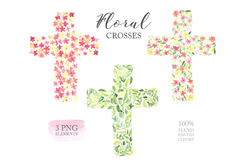 watercolor-easter-floral-crosses