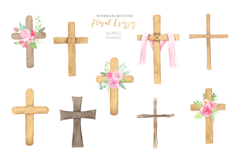 watercolor-easter-floral-crosses