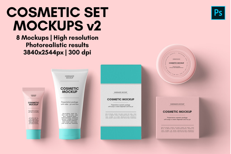 Download Cosmetic Set Mockups v2 - 8 views By Illusiongraphic ...