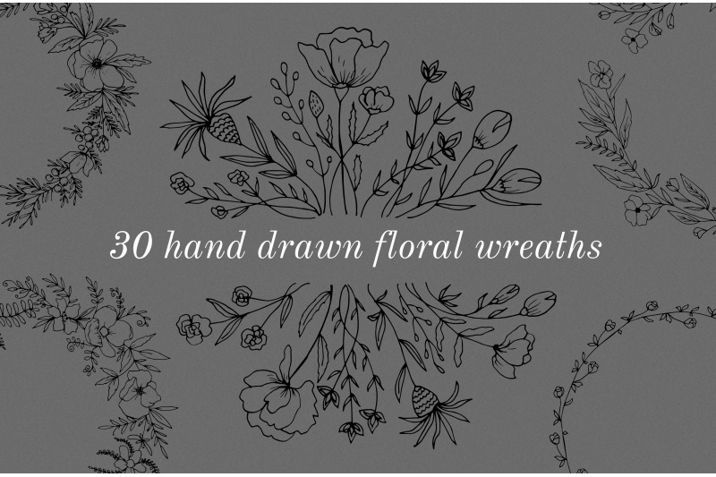 30-hand-drawn-floral-wreath-simple-line-drawing