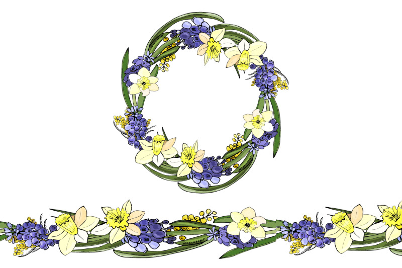 wreath-and-endless-brush-of-spring-muscari-and-narcissus