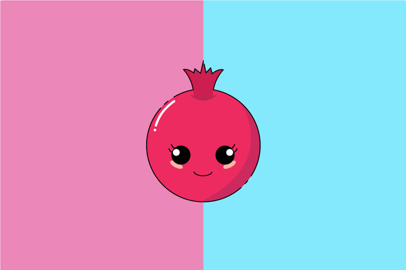 kawaii-cute-smile-pomegranate-art