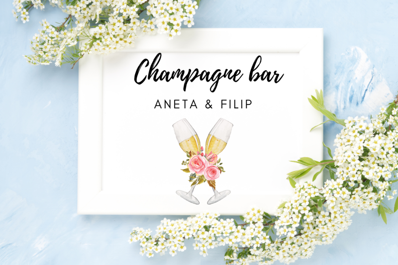 watercolor-glasses-of-champagne-wedding-glasses