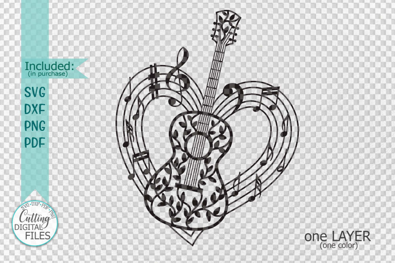 guitar-musical-heart-shape-svg-dxf-laser-cut-out-template